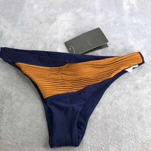 Juan D Dios Colorblock Pleated Bikini Bottom Size S New